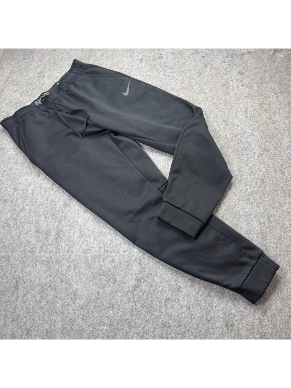 Nike THERMA-FIT Sweatpants Men L Black Fleece 29" Tapered Fitness Relaxed